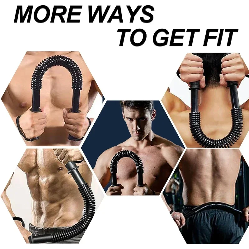 Barre à Ressort Doben 60 Kg – Musculation Haut Du Corps – Noir (Neuf, 5 Résistances)