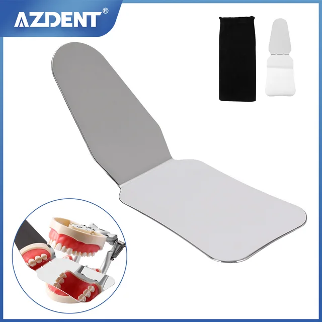 AZDENT Dental Stainless Steel Photography Mirrors Autoclavable Intra-Oral Orthodontic Reflector Double Sided Dentistry Tool