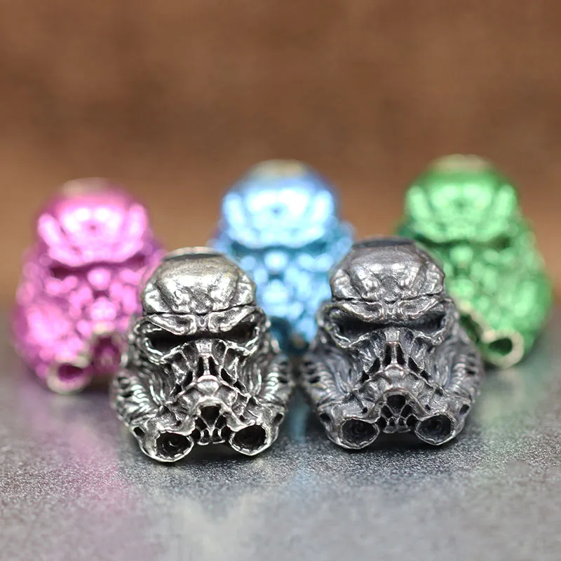 Ghost Face Stormtrooper Soldier Helmet Brass Knife Bead Edc Outdoor Tool Fai Da Te Paracord Woven Bracciale Accessori Ciondolo Cordino