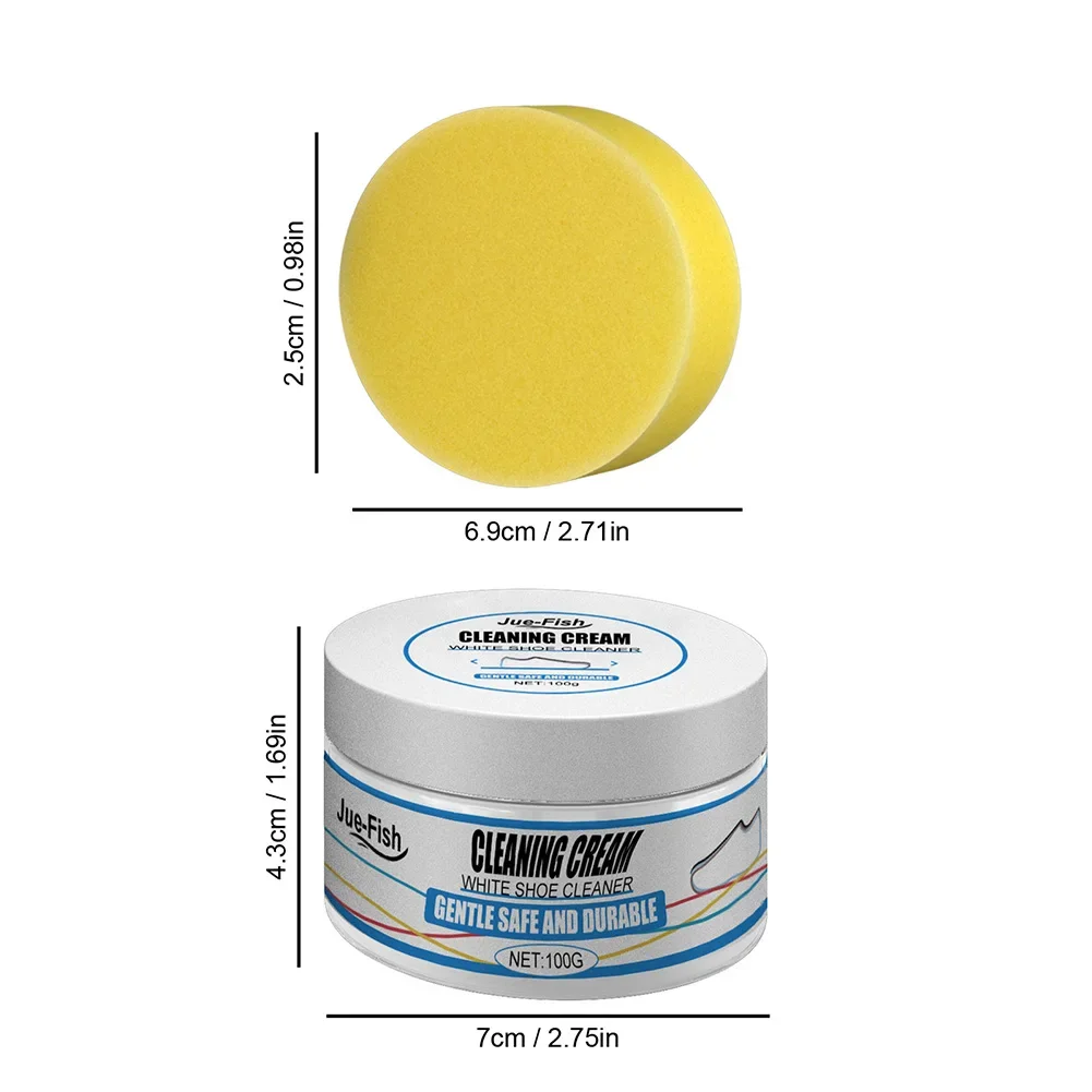 100/200g White Shoe Cleaning Cream Multi-functional Cleaning Brightening Whitening And Yellowing Maintenance Of sports Shoes 6