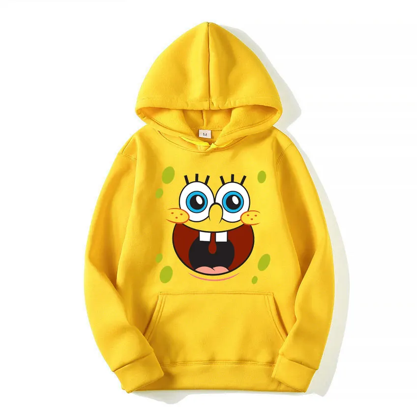 thumbnail image 1 of Sudadera con capucha de Bob Esponja para hombre y mujer, suéter de dibujos animados de Anime, color amarillo, para primavera y otoño, 2024, 1 of 3