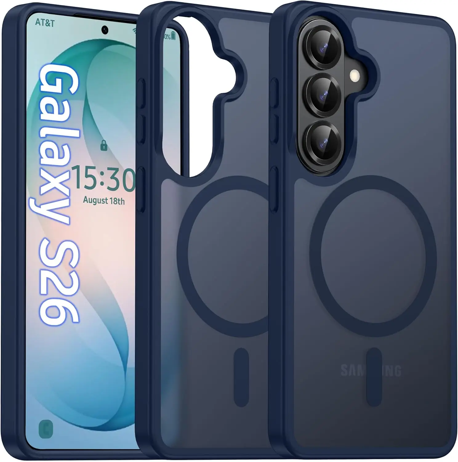 Matte Translucent Frosted Magnetic Phone Case with Hard Cover