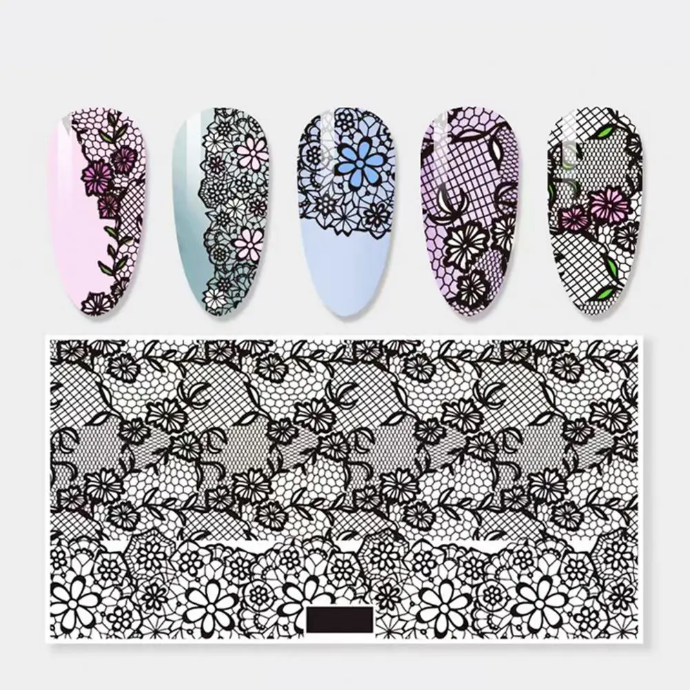 2d Flower Lace Nail Series Foils Leopard Print Newspaper Nail Art