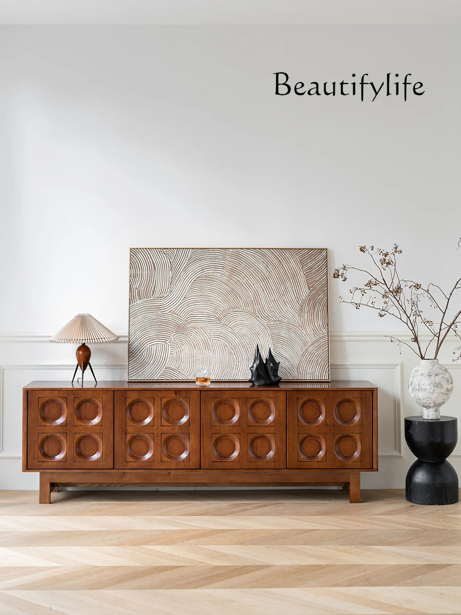 

Chinese Ancient Style Solid Wood TV Cabinet Small Apartment Living Room Home Retro TV Storage Cabinet