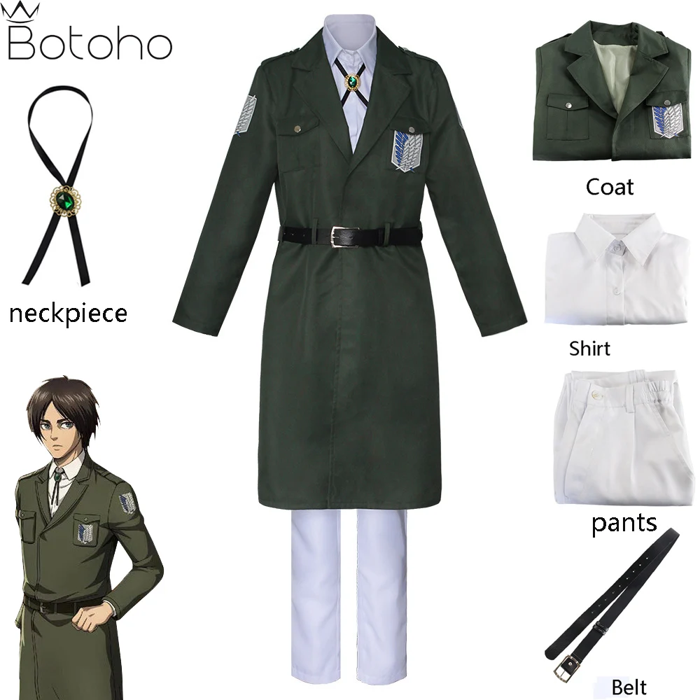 

Anime Attack on Titan 4 Season Mikasa Ackerman Survey Corps Cosplay Costume Men Windbreaker Jacket Shirt Pants Halloween Clothes