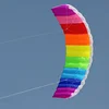 Outdoor Fun High Quality 1.4m Dual Line Parafoil Kite With Handle String Rainbow Sports Beach Good Flying Kids Adult Sport Toys 4