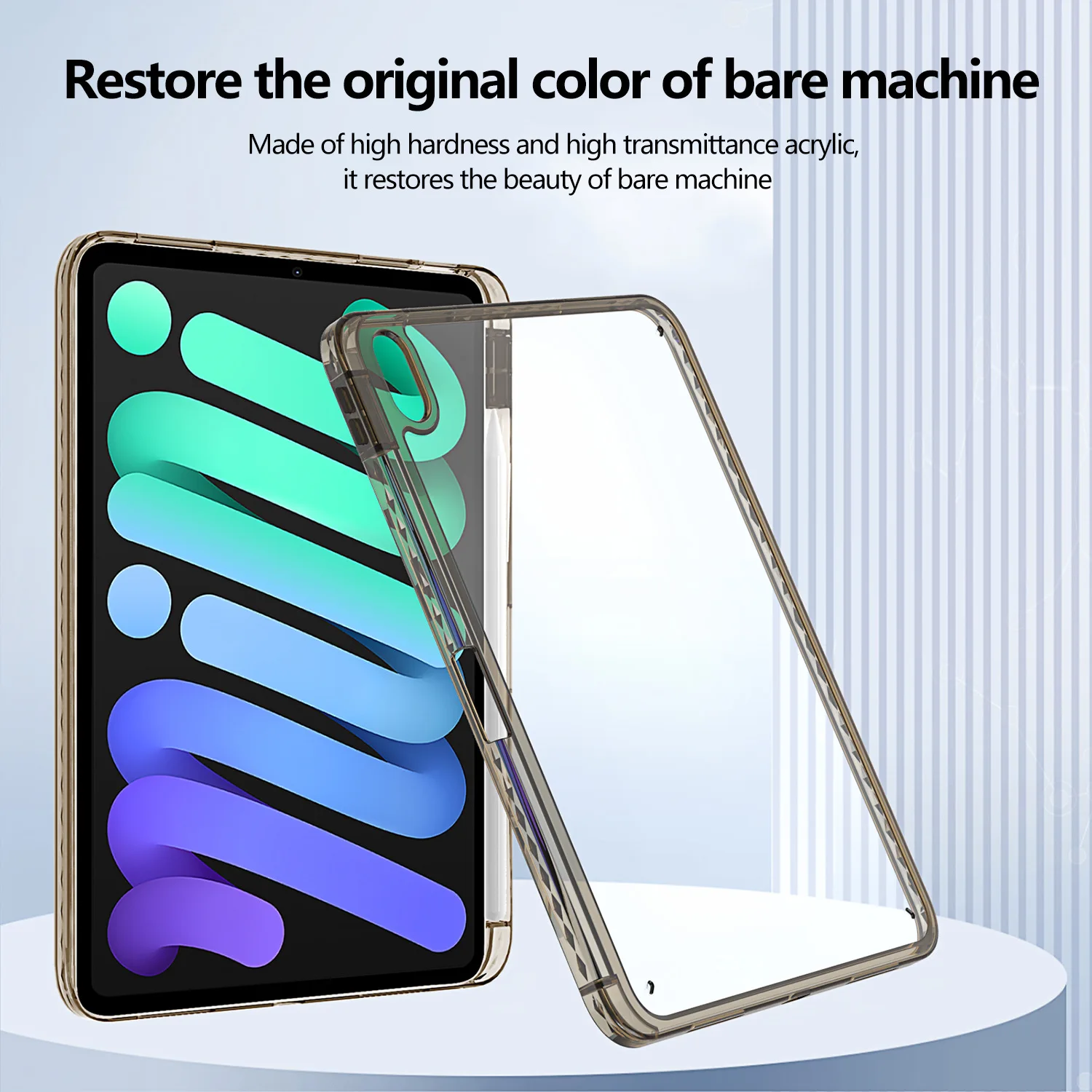 Transparent Tablet Case with Pencil Slot and Enhanced Protection