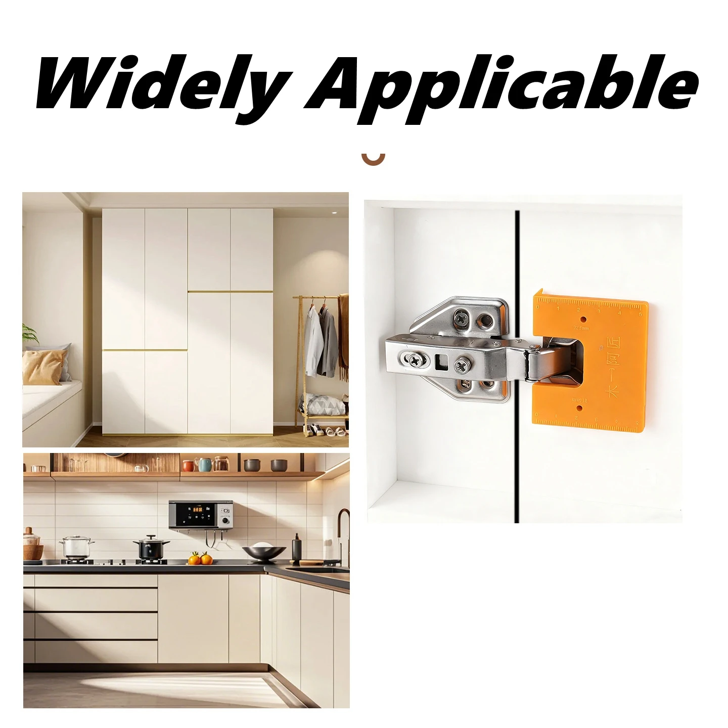 Magnetic Woodworking Quick Installation Aid for Cabinet Door Hinge Alignment