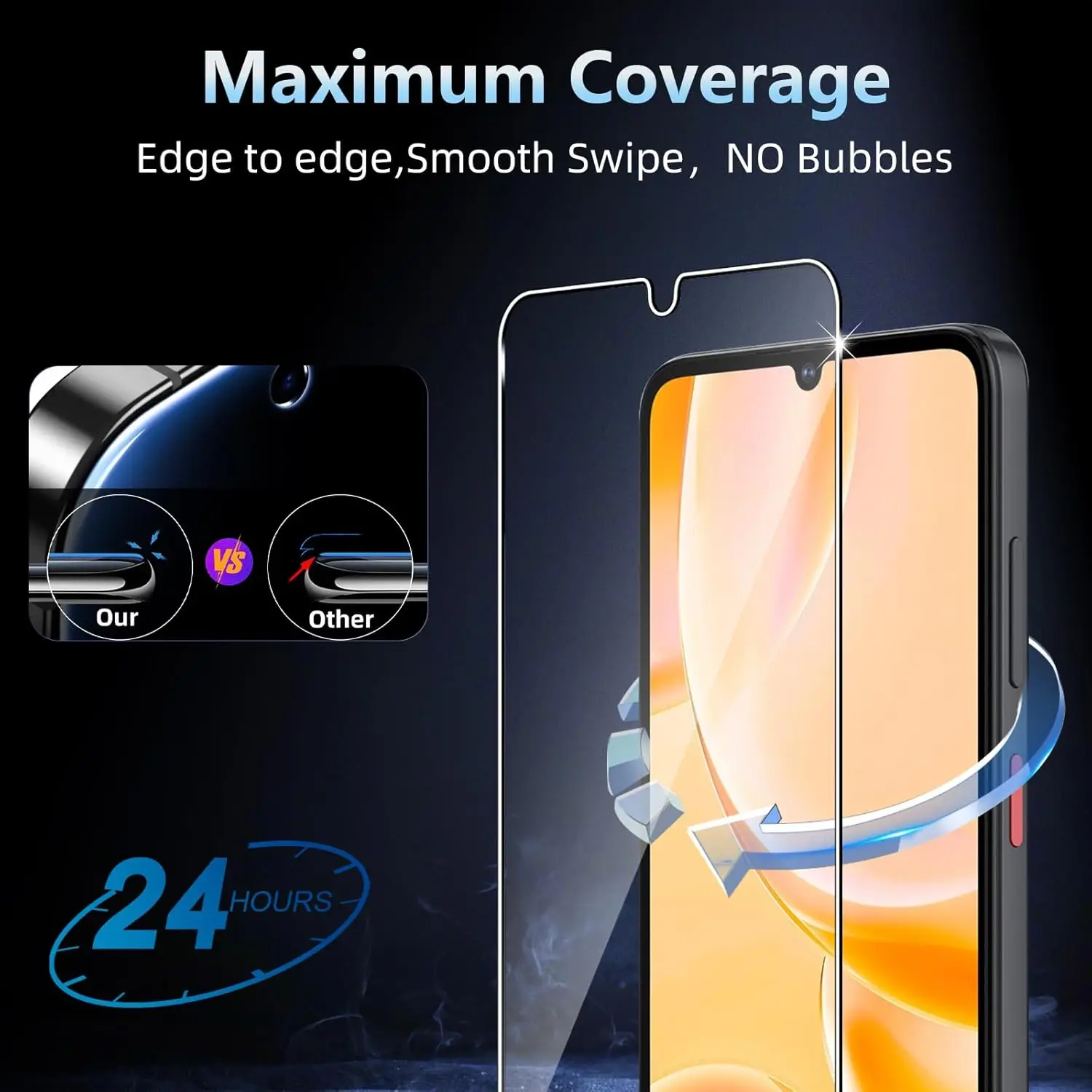 Premium Tempered Glass Screen Protector Film (2/3/4 Pack)