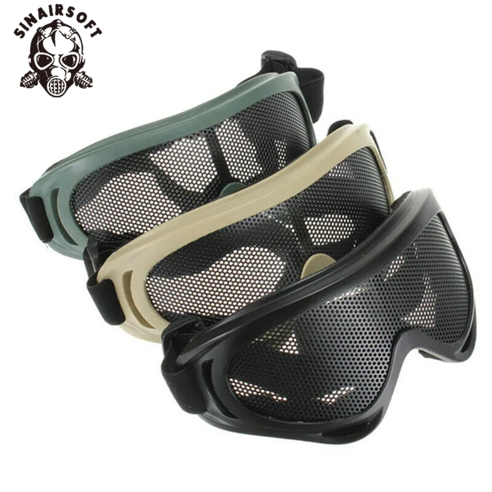 Tactical Hunting Airsoft Shooting Shockproof Goggles Outdoor Sports Metal Mesh Goggles