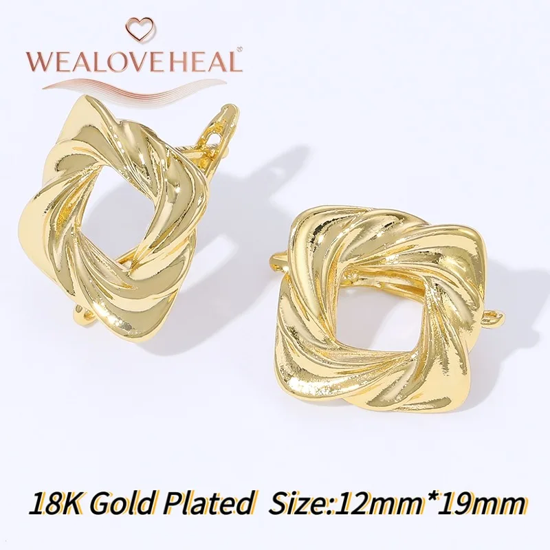 18K vergoldete/rhodinierte Messing-Metall-Rechteck-Ohrringhaken für die Herstellung von Ohrringen, handgefertigtes DIY-Ohrring-Zubehör – Detail 23