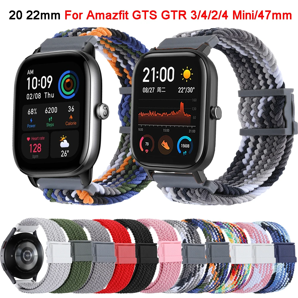 

Ремешок нейлоновый для смарт-часов Amazfit GTS 2 3 4 4Mini /GTR 2 3 Pro 4/47 мм, 20/22 мм