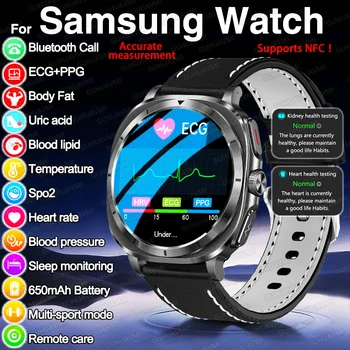 2025 Nuovo livello esperto Salute Smart Watch ECG + PPG Monitor laser Acido urico Grasso nel sangue Pressione sanguigna NFC HD Chiamata Orologio per Samsung