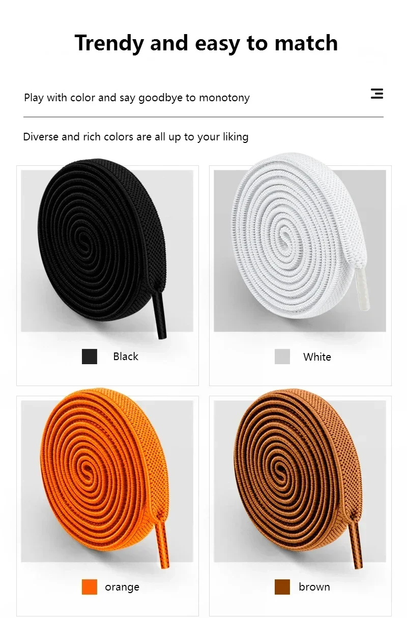 8MM 2026 Schnürsenkel ohne Binden mit Druckverschluss, elastische Schnürsenkel für Sneaker – verbreitertes flaches Design für Kinder & Erwachsene – Detail 7