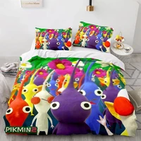 Cartoon Game Pikmin Bedding Set Boys Girls Twin Queen Size Duvet Cover Pillowcase Bed Kids Adult Fashion Home Textileextile 1