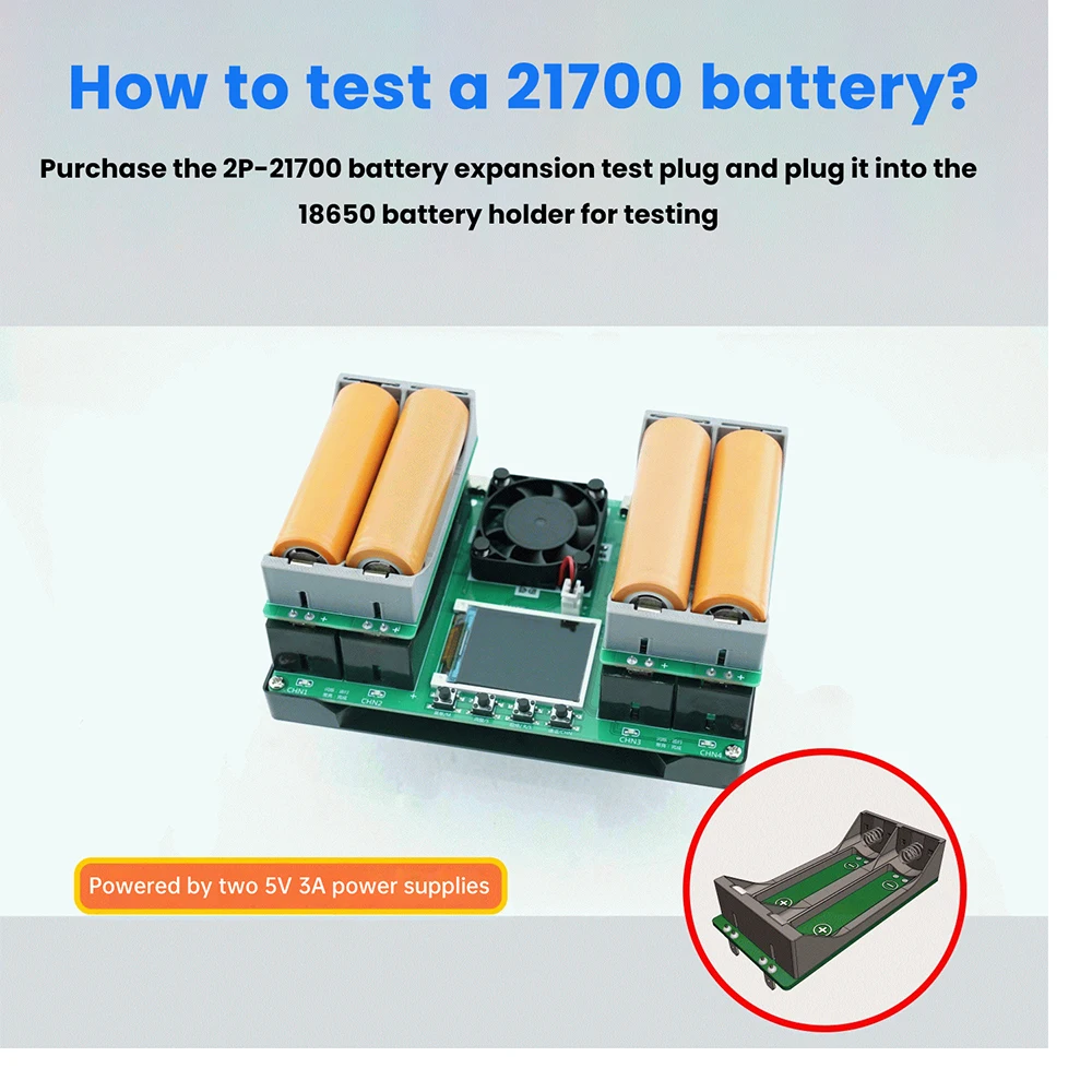Type-C 4Channel Battery Capacity Tester LCD Display MAh Lithium Digital Battery Detection Module for 18650/21700