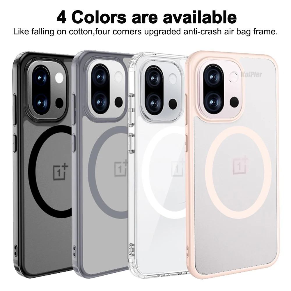Enhanced Shockproof Matte Translucent Case with Magnetic Feature