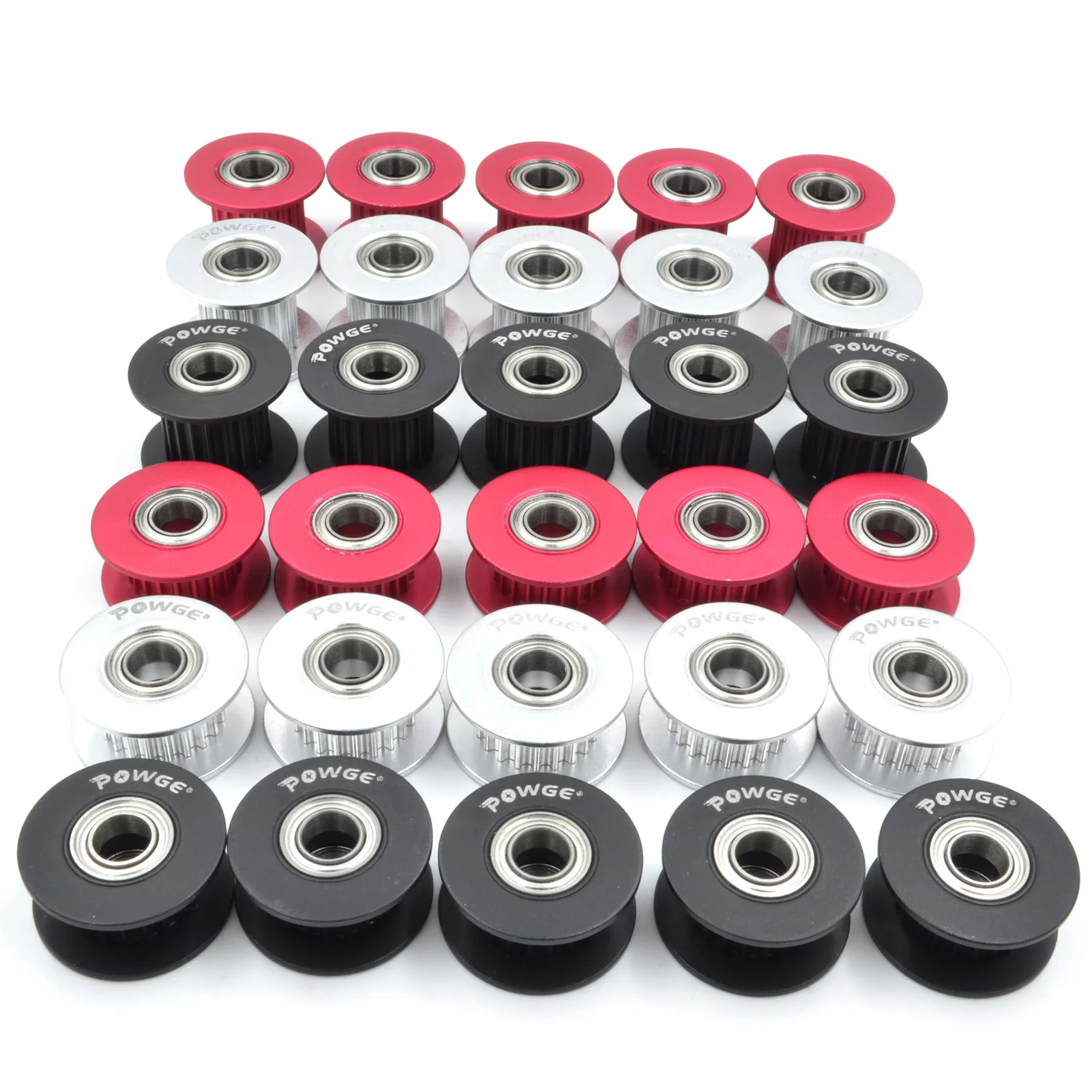 2MGT 2GT 20 Teeth Timing Idler Pulley Bore 3/4/5mm with Bearing Black for GT2 Synchronous belt Width 6/10mm 20teeth 20T timing pulley