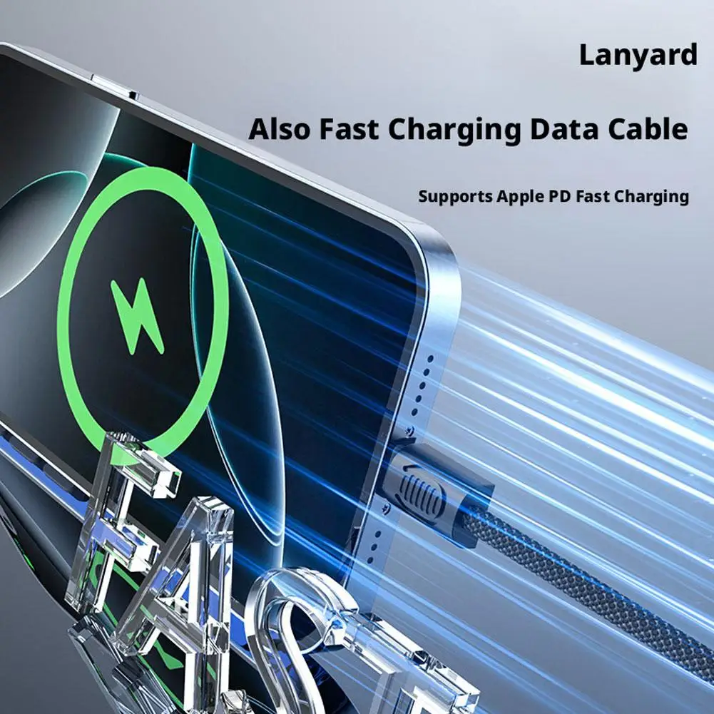 휴대용 60W USB C to USB C 케이블 키체인 PD 고속 충전 숏 타입 C 코드 (아이폰 17, 16, 삼성 S24, 아이패드, 맥북, 노트북용)