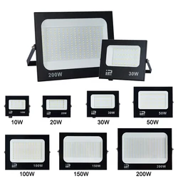 200W Flood Light LED Outdoor Spotlights Tempered Glass 220V Floodlight IP66 Waterproof LED Projector Garden Light Garage Light