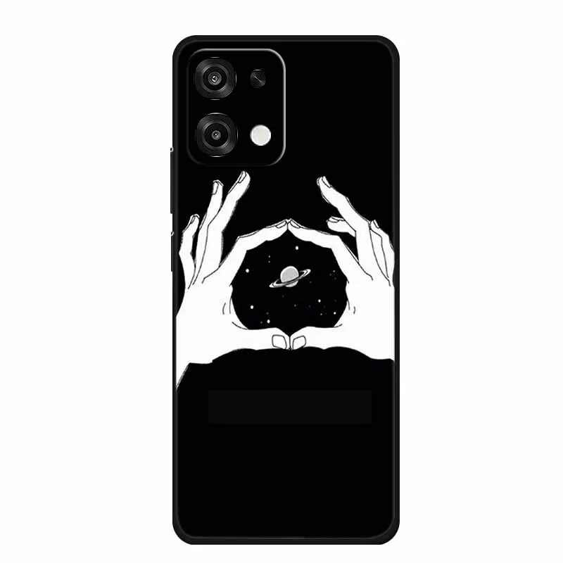 Slim Black Silicone Soft Phone Case with Colorful Design – Durable Back Cover