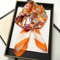 2024 Luxury Square Silk Scarf for Women Hijab Hair Bands Neckerchief Female Satin Shawl Ribbon Headband Fashion Wraps Bandana - Image 4