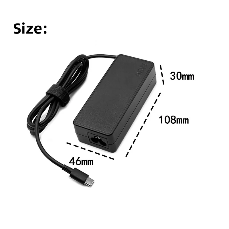 65W 45W 20V 3.25A USB C 인터페이스 전원 어댑터 (레노버 씽크패드, HP 요가, 델, 아수스용) 충전 타입 C 노트북 충전기