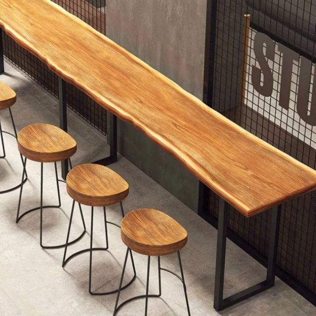 Tavoli da Bar alti in legno caffè moderno lungo sala da pranzo tavoli da Bar  cucina
