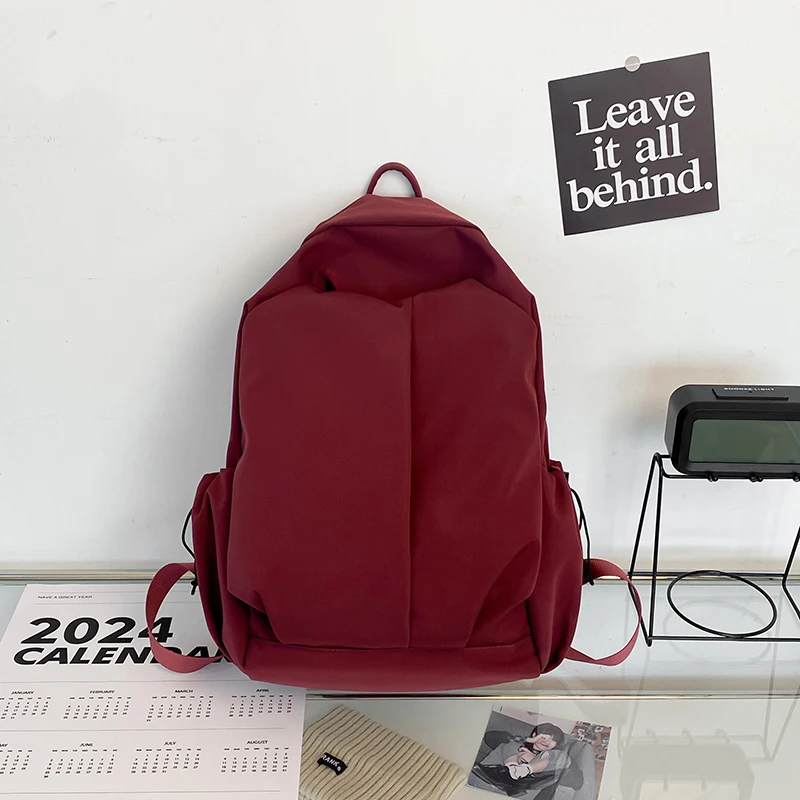 

Повседневные однотонные вместительные рюкзаки с мягким внутренним отделением, Лидер продаж 2024, сумки для женщин, рюкзаки на молнии с мягкими ручками