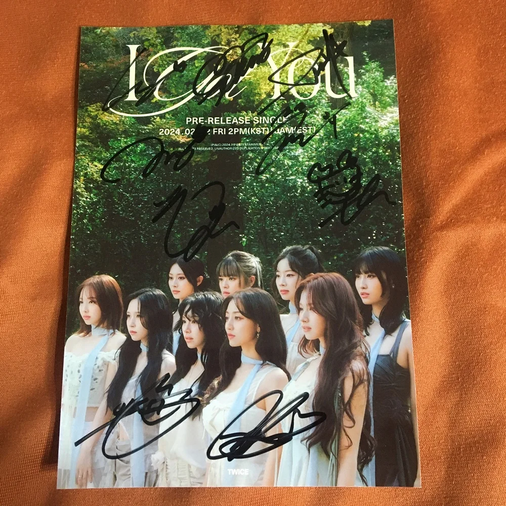 TWICE Foto de Grupo Original Autografada 5x7 Polegadas Coleção K-POP