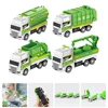 4pcs Garbage Truck Toy Children Trash Car Sanitation Model Trucks for Imaginative Play and Hand Eye Coordination Development 1