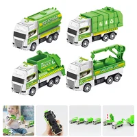 4pcs Garbage Truck Toy Children Trash Car Sanitation Model Trucks for Imaginative Play and Hand Eye Coordination Development 1
