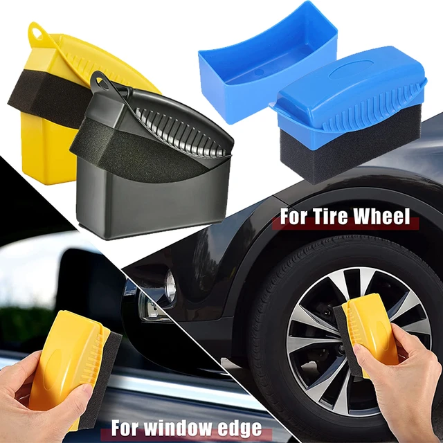 Tire Shine Brush High Elasticity Black Sponge Applicator With Long Handle Tire  Brush Wheel Dressing Applicator Acid And Alkali