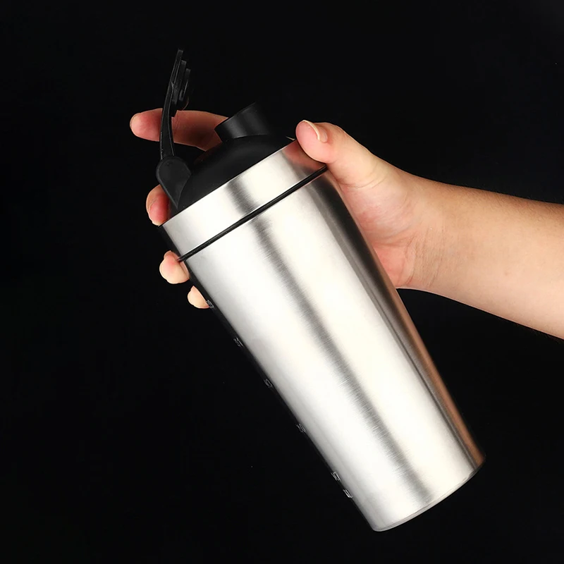 Stainless Steel Protein Shaker Cup Portable Fitness Sports Mug Outdoor Drinkware Water Bottle Portable Shakers