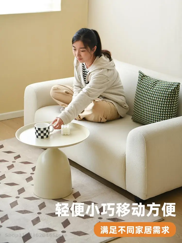 Ins Simple Sofa Side Table Balcony Mini Coffee Table Side Round Small Internet Celebrity Milk Tea Shop Small Round