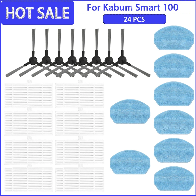 

Сменные аксессуары для робота-пылесоса Kabum Smart 100, боковая щетка, HEPA фильтр, швабра