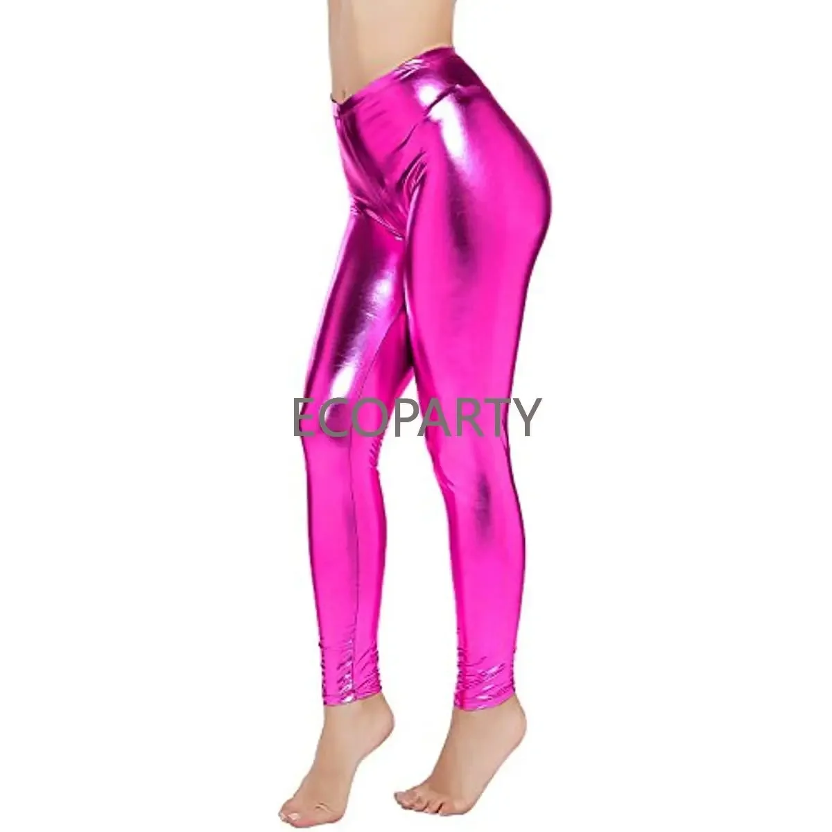 

2023 New Spring Womens Sexy Shiny Faux Leather Leggings Self-cultivation Anti-wrinkle Candy-colored Nightclubs Look Thin