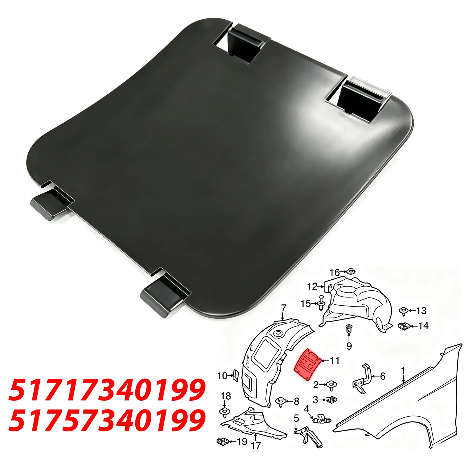 BMW 5 6 7 8 시리즈 G14 G30 G31 G11 G32 G14 프론트 펜더 라이너..