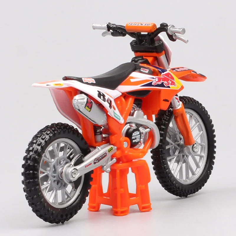 Bburago 1:18 2018 KTM 450 SX-F Factory Edition 84 Alloy Race Motorcycle Model Metal Street Motorcycle Model Collection Kids Gift