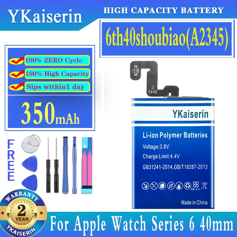 Batteria Ykaiserin 6Th 350Mah Per Apple Watch Series 6 Series6 S6 40Mm A2345