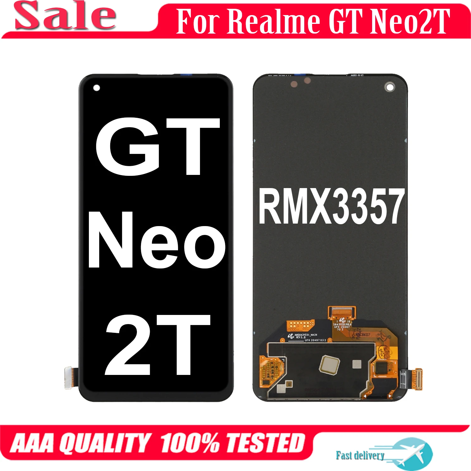 

6.43" Original AMOLED For Realme GT Neo 2T Neo2T RMX3357 RMX3031 LCD Display Touch Screen Digitizer Assembly