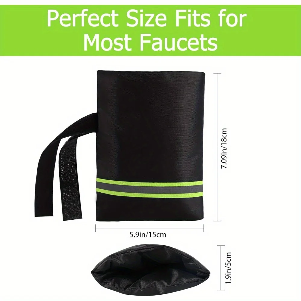 4-pack Outdoor Faucet Covers, Reusable Thick Outdoor Faucet Frost Protection Cover with Green Reflective Strip