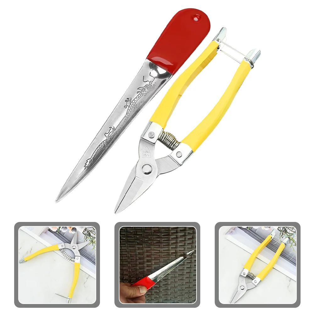 Professional Wicker Repair Tool Kit for Rattan Furniture Durable Metal Prying Tool Scissor Set for Precise Weaving Work wicker repair tool kit