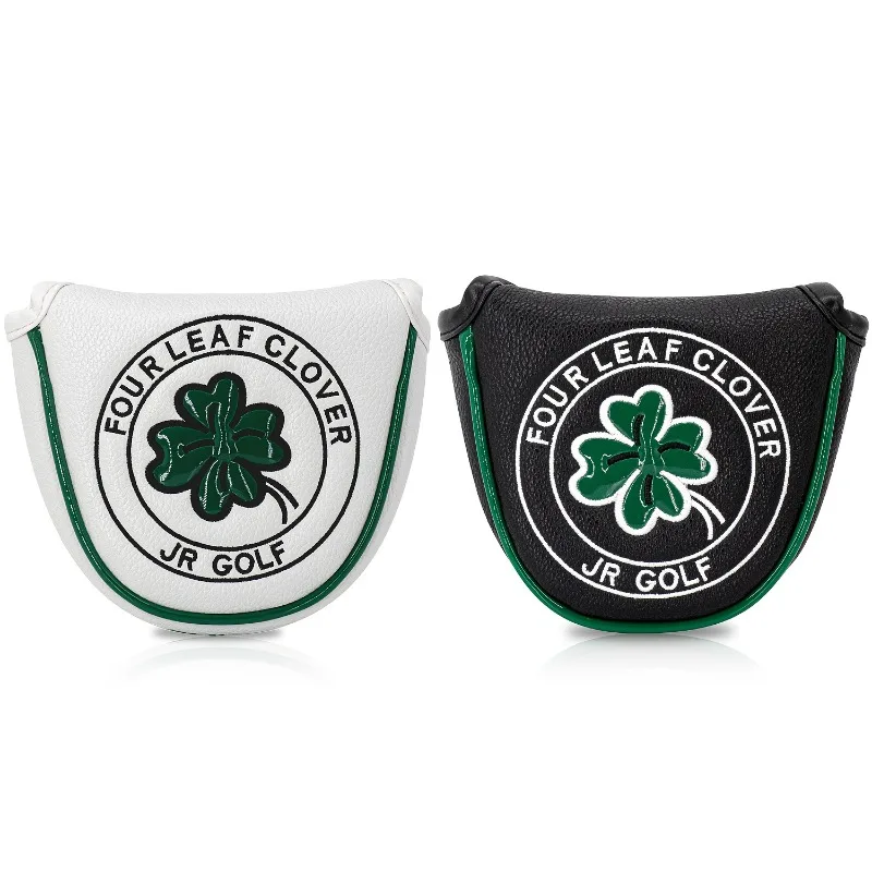 Clover Golf Putter Head Cover - Durable & Stylish Design, Premium Protection in Black or White
