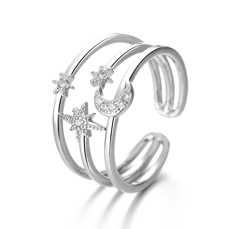 925 Sterling Silver Double Layer Water Drop Ring for Women - Detail View 14