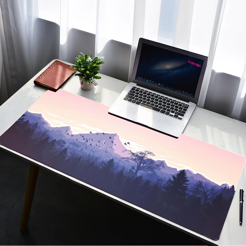 floresta profunda firewatch laptop gamer mouse pad mouse pad grande tapete de bloqueio teclado de borda cm deak mat para csgo lol dota