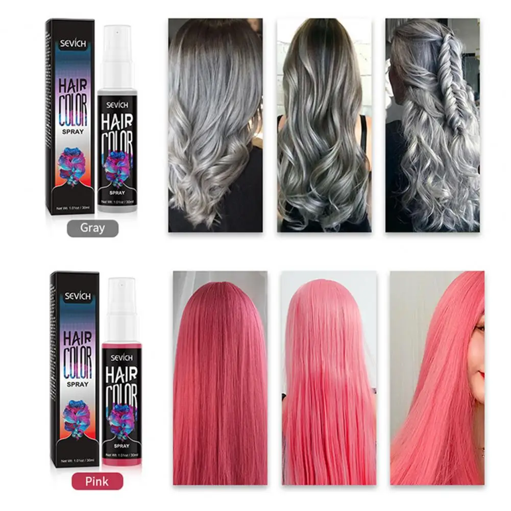 30ml Hair Color Spray Disposable Quick Dyeing Colorful Cosplay Portable Party Hair Instant Styling Spray Temporary Hair Dye