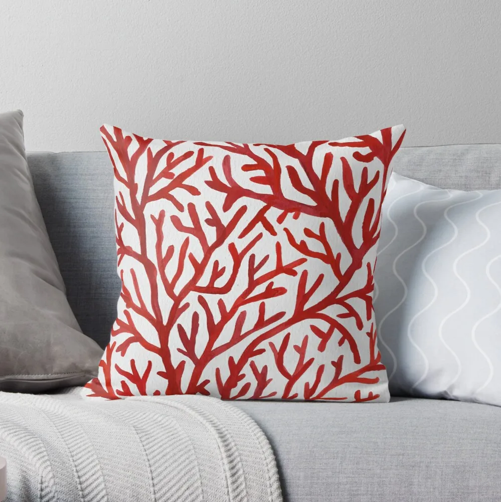 

Red Coral Throw Pillow throw pillows christmas pillow cases