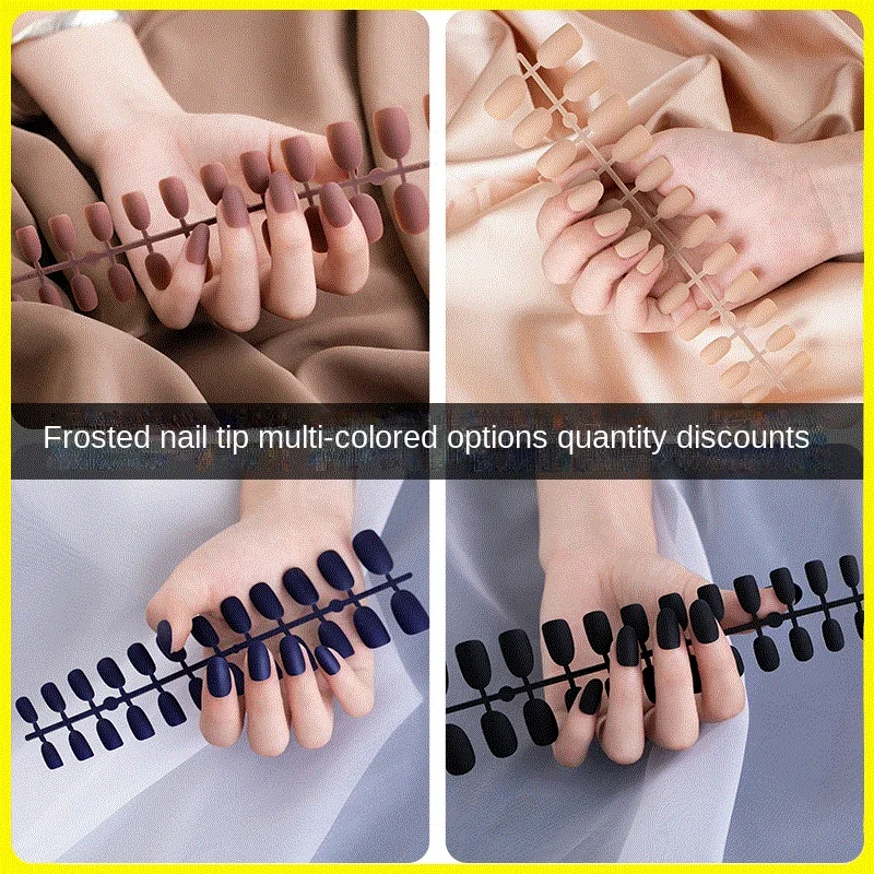 

24Pcs/Set Strips Wearable Manicure Tools Ballerina Press on Nail Piece Matte Scrub Patch Coffin Fake Nails Artificial Finished