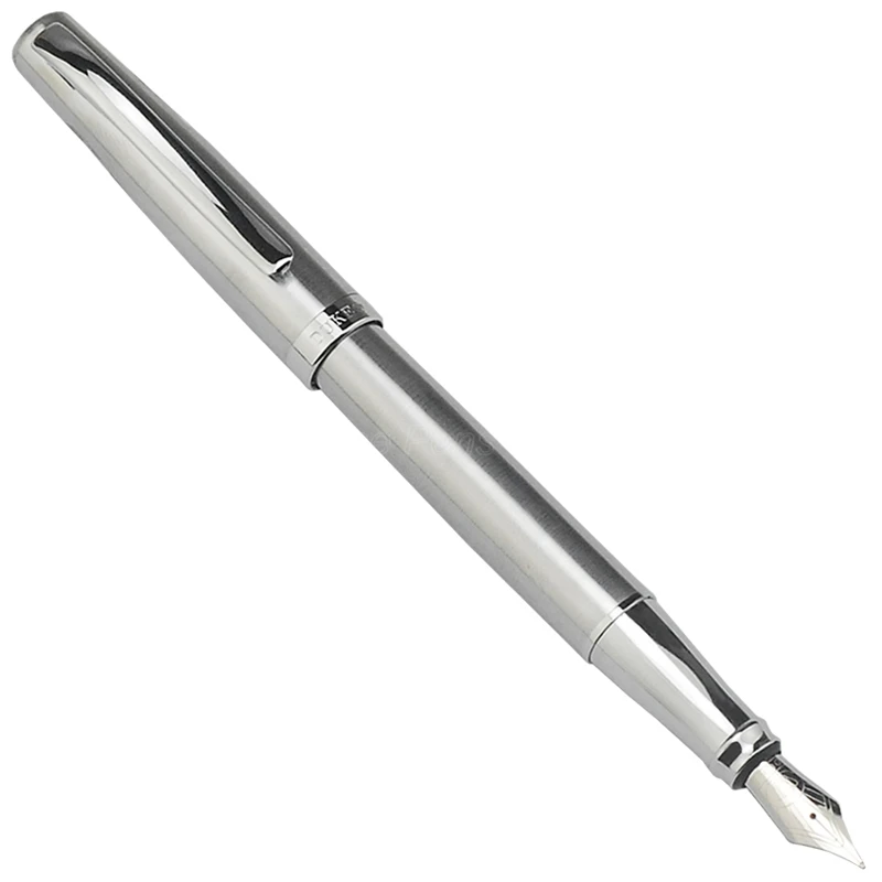 Duke 209 Classic Medium Nib Fountain Pen Metal Advanced Steel Writing Gift Pen Pure Silver Color For Office Home School GF003 medium pet animal veterinary orthopedic implant advanced locking plate surgical instrument products equipment